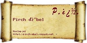 Pirch Ábel névjegykártya
